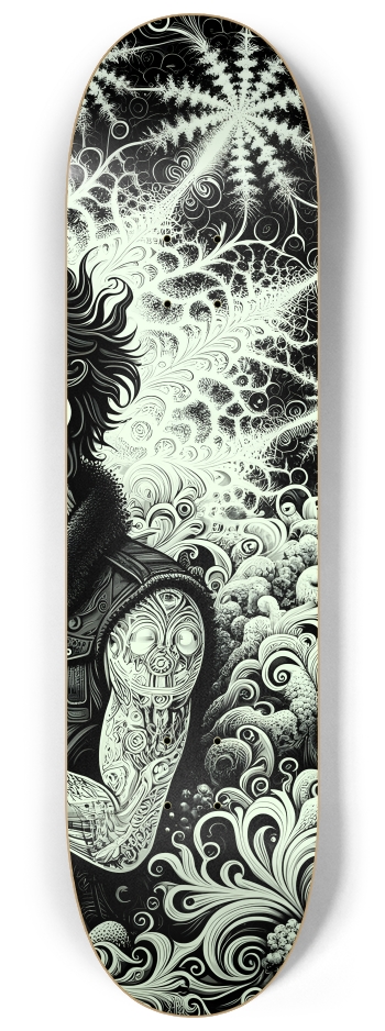 B&W Fractal Lovers #13 #3 8-1/4 Skateboard Deck