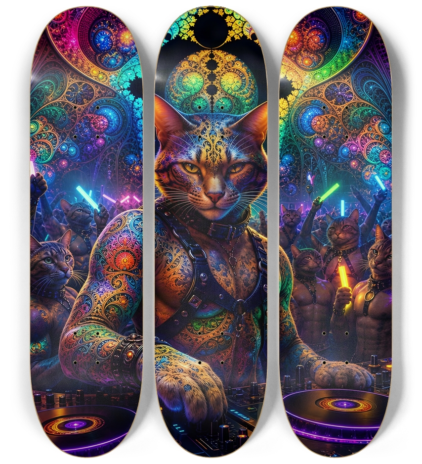 Psychedelic Fractal DJ House Cat #8