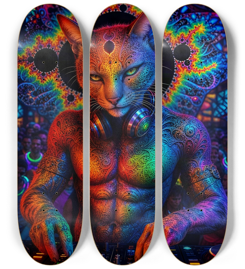 Psychedelic Fractal DJ House Cat #13