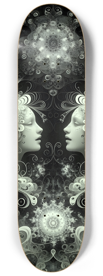 B&W Fractal Lovers #19 #2 8-1/4 Skateboard Deck