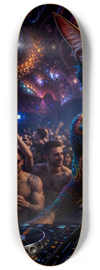 Psychedelic Fractal DJ House Cat #1 #1 8-1/4 Skateboard Deck