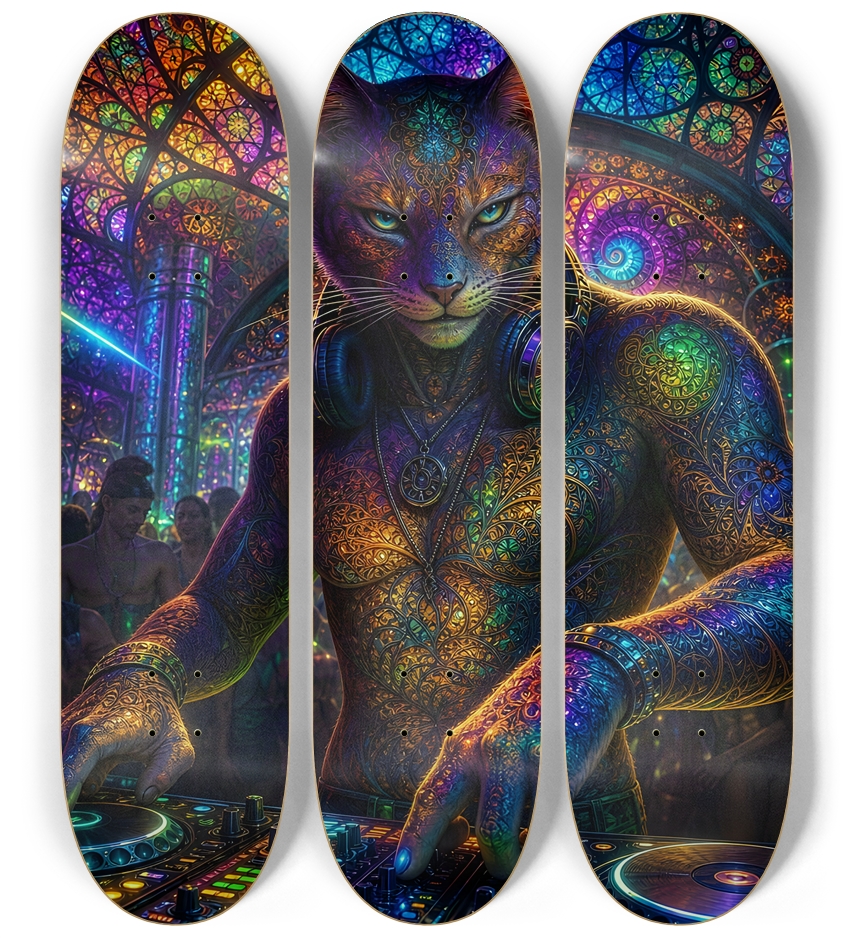 Psychedelic Fractal DJ House Cat #24