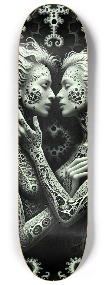 B&W Fractal Lovers #26 #2 8-1/4 Skateboard Deck