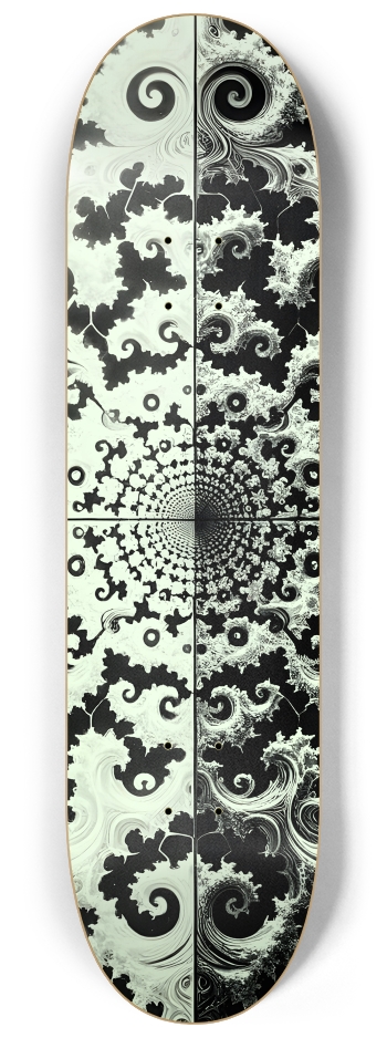 B&W Fractal Lovers #18 #2 8-1/4 Skateboard Deck