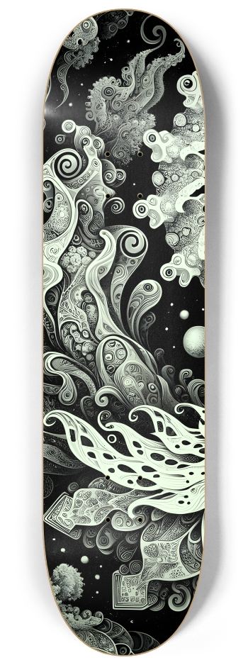 B&W Fractal Lovers #12 #1 8-1/4 Skateboard Deck