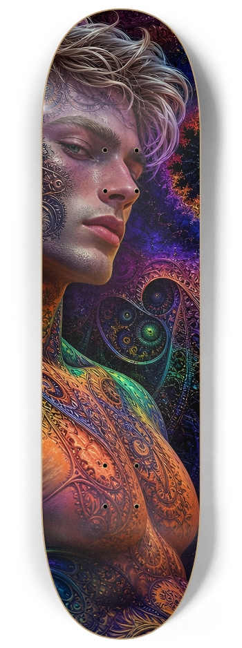 Psychedelic Fractal Bleach Blonde Elf #23 #3 8-1/4 Skateboard Deck
