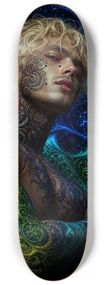 Psychedelic Fractal Bleach Blonde Elf #18 #2 8-1/4 Skateboard Deck