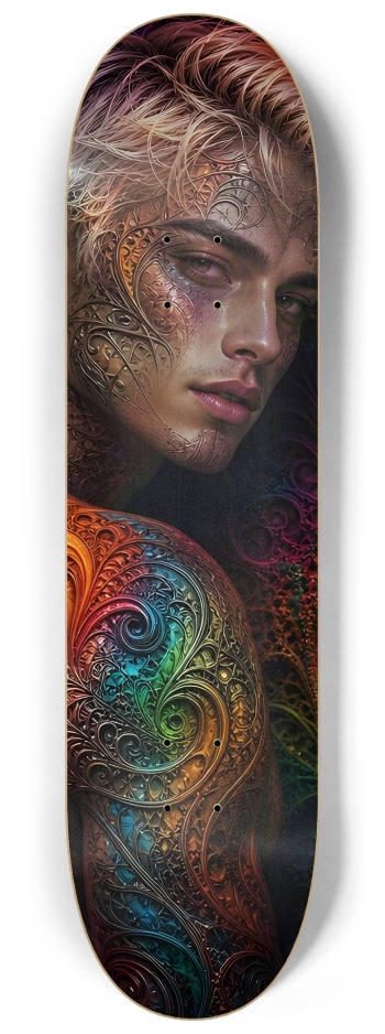 Psychedelic Fractal Bleach Blonde Elf #15 #2 8-1/4 Skateboard Deck