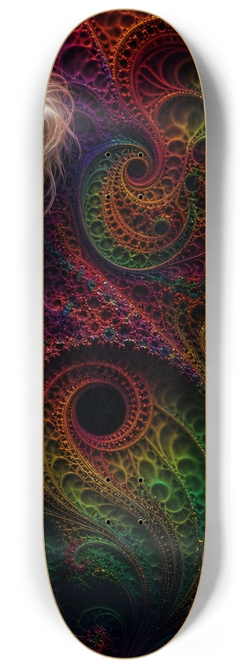 Psychedelic Fractal Bleach Blonde Elf #15 #3 8-1/4 Skateboard Deck