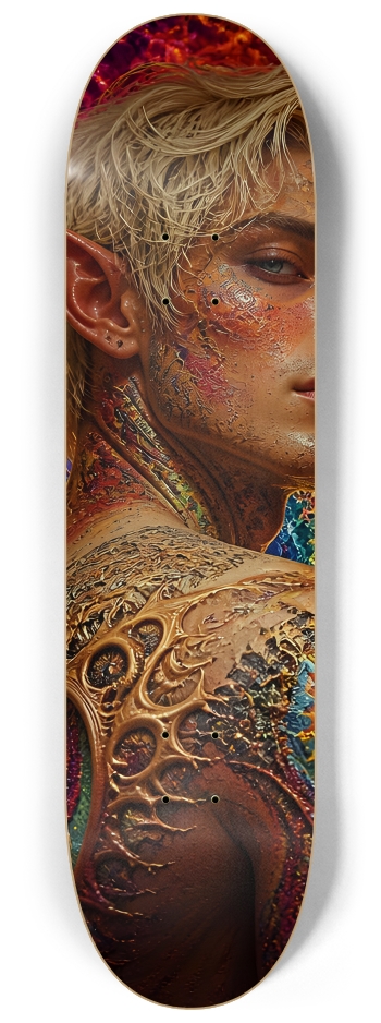 Psychedelic Fractal Bleach Blonde Elf #7 #2 8-1/4 Skateboard Deck