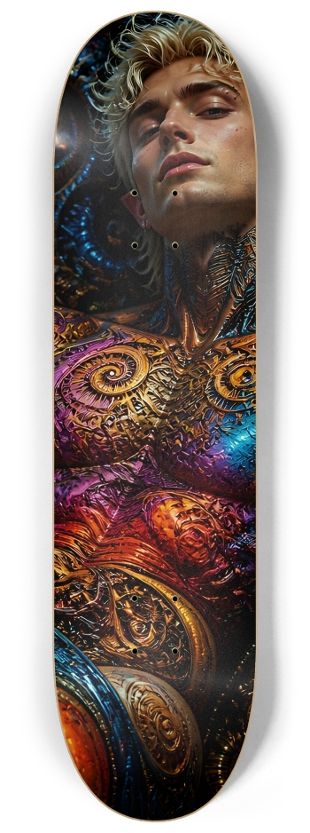 Psychedelic Fractal Bleach Blonde Elf #12 #2 8-1/4 Skateboard Deck