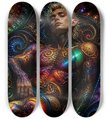 Psychedelic Fractal Bleach Blonde Elf #12