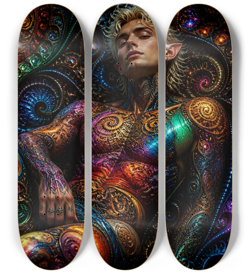 Psychedelic Fractal Bleach Blonde Elf #12