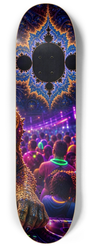 Psychedelic Fractal DJ House Cat #31 #3 8-1/4 Skateboard Deck