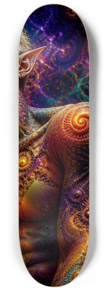 Psychedelic Fractal Bleach Blonde Elf #16 #3 8-1/4 Skateboard Deck