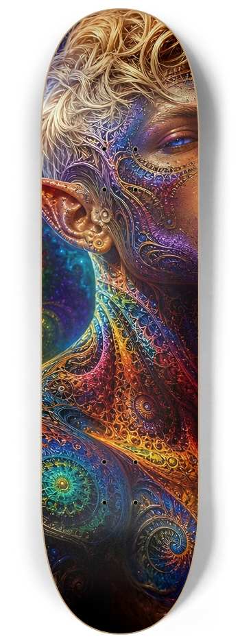 Psychedelic Fractal Bleach Blonde Elf #19 #2 8-1/4 Skateboard Deck