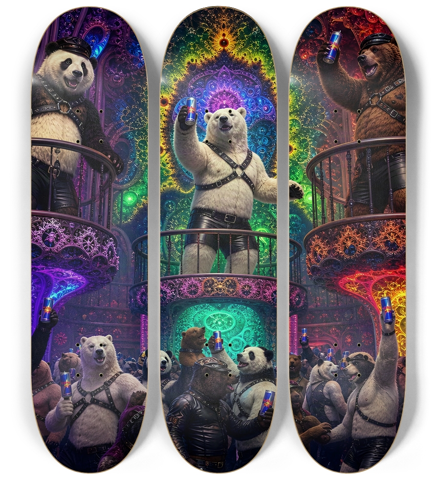 Psychedelic Fractal Leather Bears #12