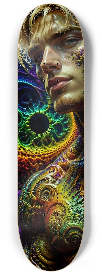 Psychedelic Fractal Bleach Blonde Elf #27 #1 8-1/4 Skateboard Deck