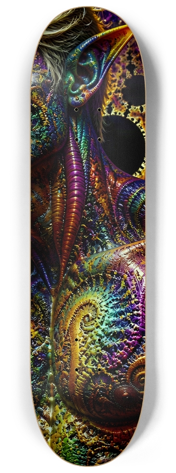 Psychedelic Fractal Bleach Blonde Elf #27 #2 8-1/4 Skateboard Deck