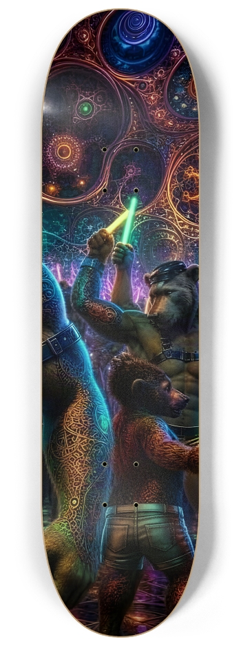 Psychedelic Fractal Brown Leather Bears #7 #3