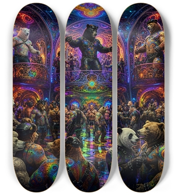 Psychedelic Fractal Leather Bears #17
