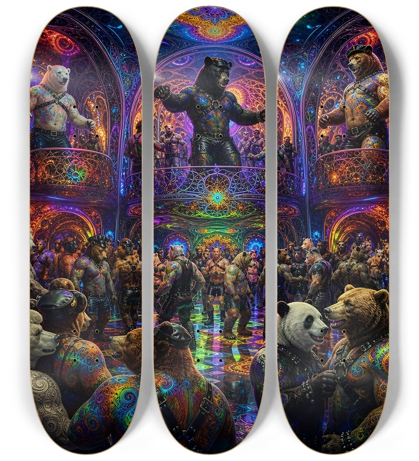 Psychedelic Fractal Leather Bears #17