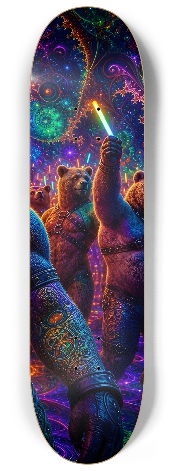 Psychedelic Fractal Brown Leather Bears #22 #3
