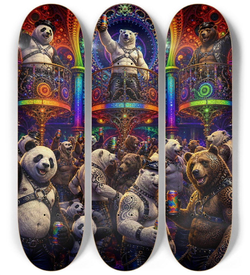 Psychedelic Fractal Leather Bears #34