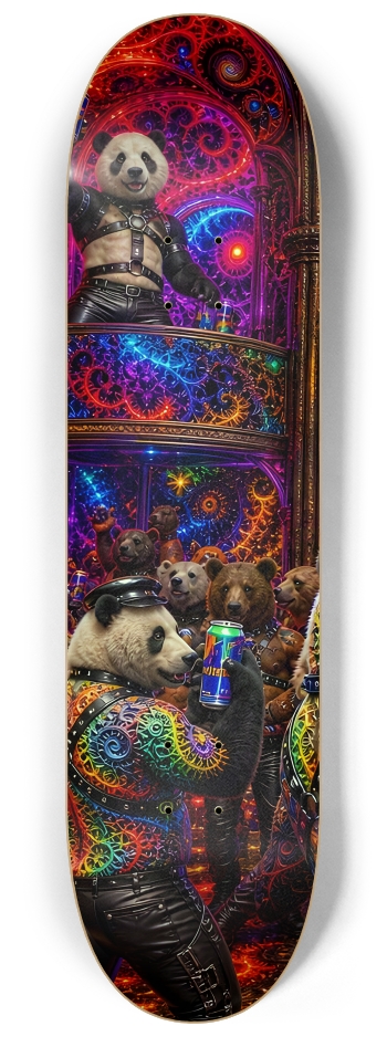 Psychedelic Fractal Leather Bears #8 #1 8-1/4 Skateboard Deck