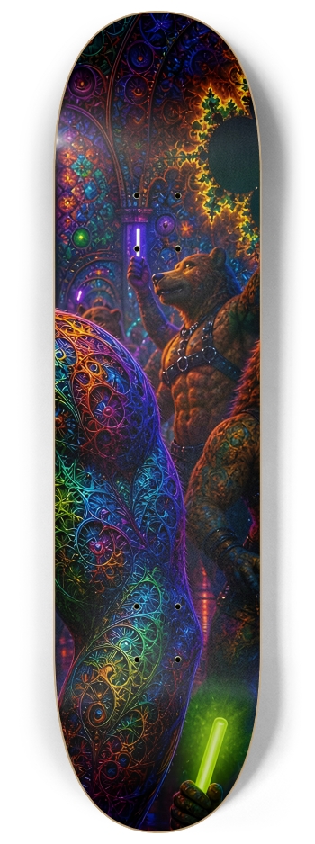 Psychedelic Fractal Brown Leather Bears #28 #3