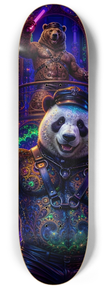 Psychedelic Fractal Leather Bears #6 #2 8-1/4 Skateboard Deck