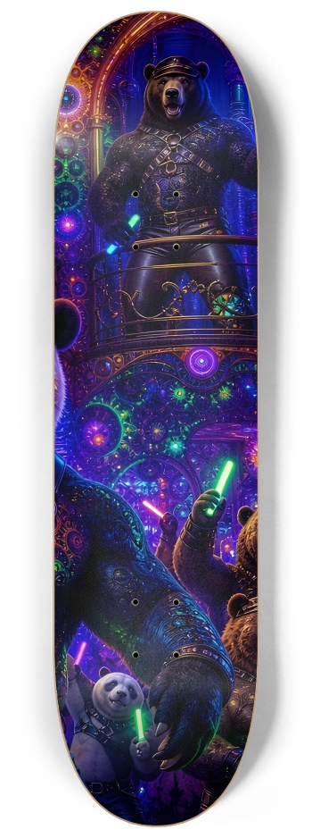 Psychedelic Fractal Leather Bears #6 #3 8-1/4 Skateboard Deck