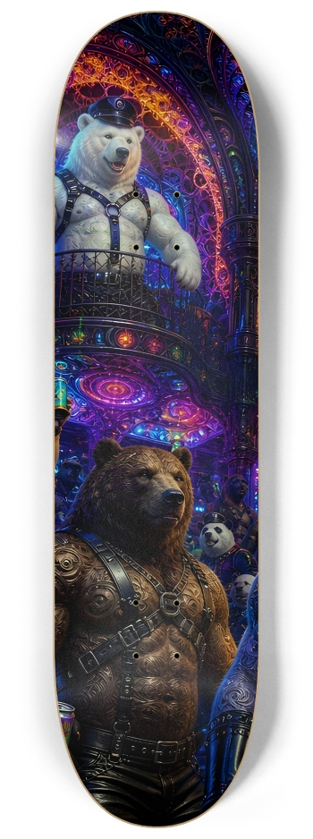 Psychedelic Fractal Leather Bears #7 #1 8-1/4 Skateboard Deck