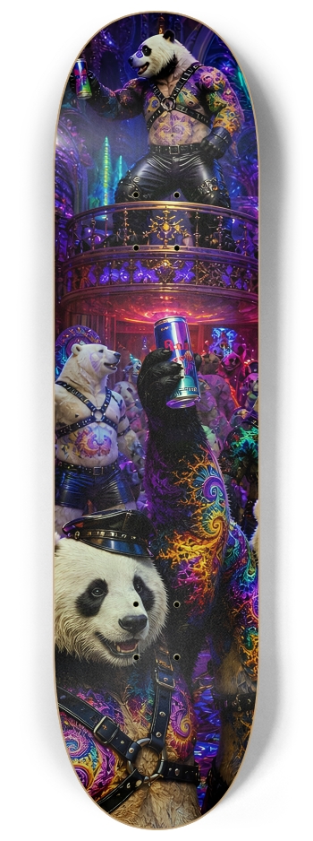 Psychedelic Fractal Leather Bears #9 #1 8-1/4 Skateboard Deck
