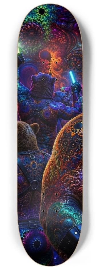 Psychedelic Fractal Brown Leather Bears #15 #1
