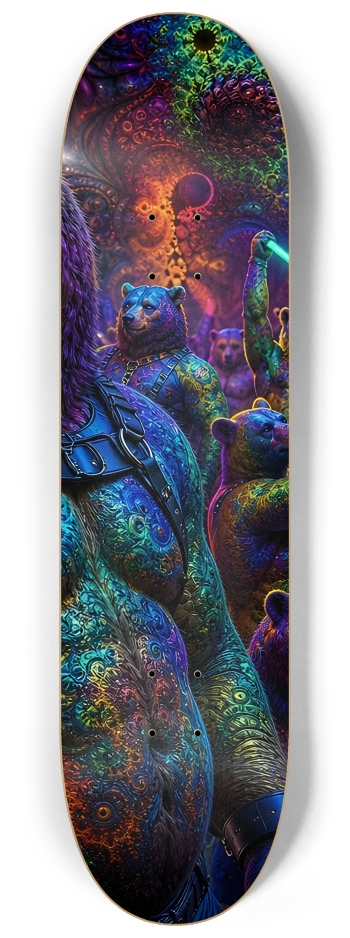 Psychedelic Fractal Brown Leather Bears #15 #3