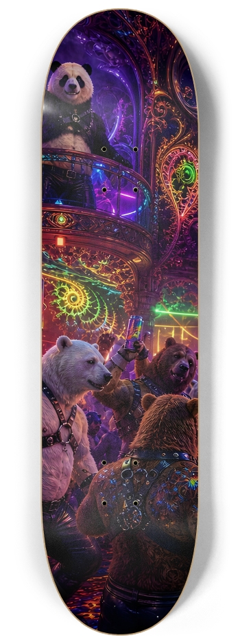 Psychedelic Fractal Leather Bears #11 #1 8-1/4 Skateboard Deck