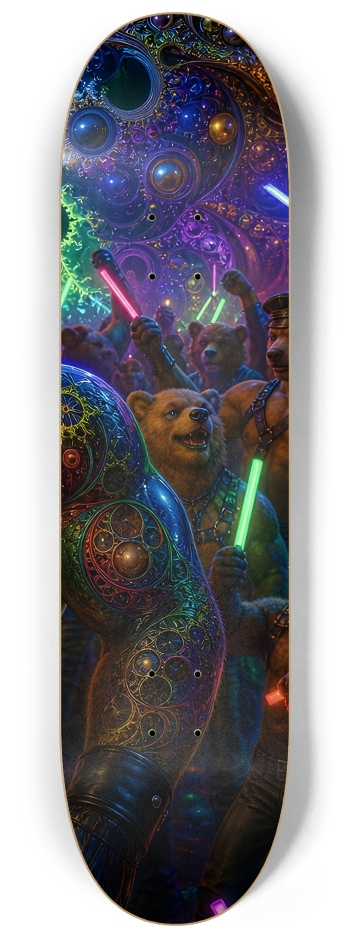 Psychedelic Fractal Brown Leather Bears #16 #3