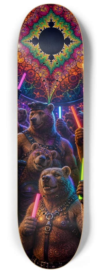 Psychedelic Fractal  Brown Leather Bears #4 #3