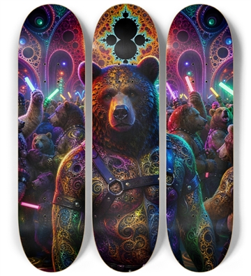 Psychedelic Fractal  Brown Leather Bears #3