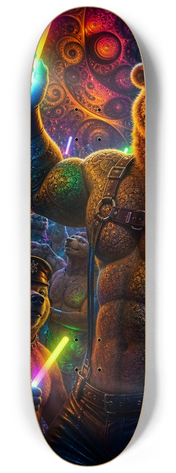 Psychedelic Fractal Brown Leather Bears #8 #1