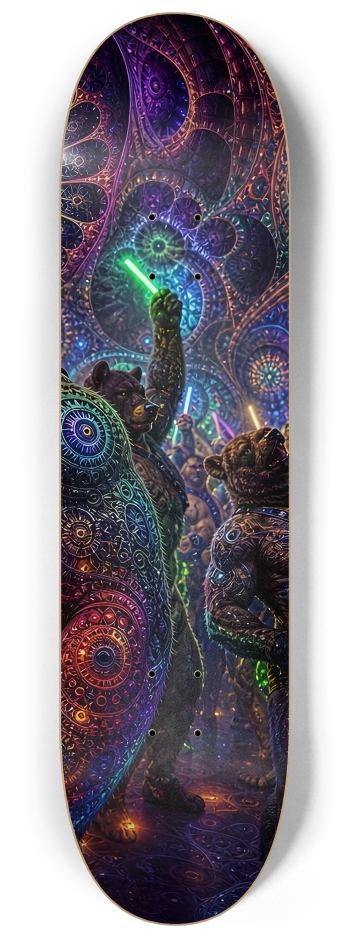 Psychedelic Fractal Brown Leather Bears #20 #3