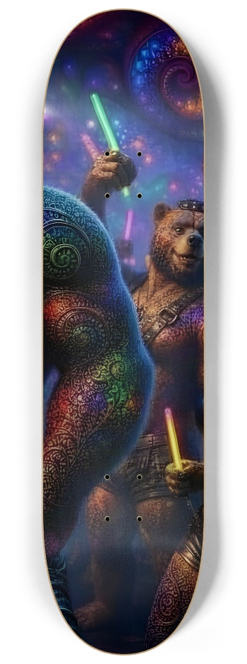 Psychedelic Fractal  Brown Leather Bears #2 #3