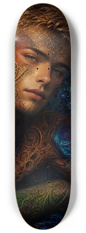 Psychedelic Fractal Bleach Blonde Elf #28 #3 8-1/4 Skateboard Deck