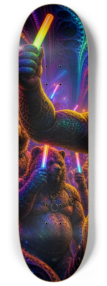 Psychedelic Fractal Brown Leather Bears #5 #1