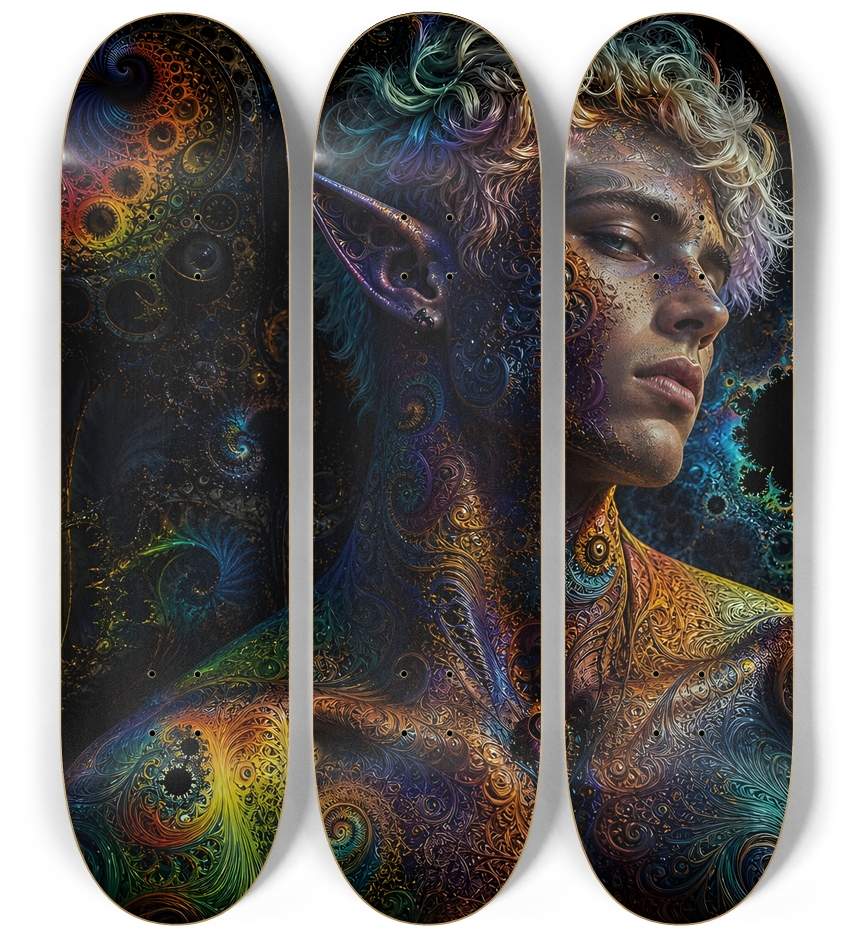 Psychedelic Fractal Blonde Elf #34 3 Deck Wall Series