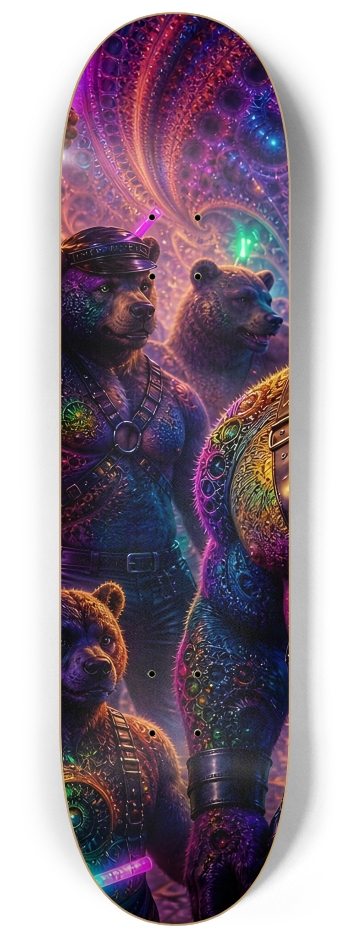 Psychedelic Fractal Brown Leather Bears #14 #1