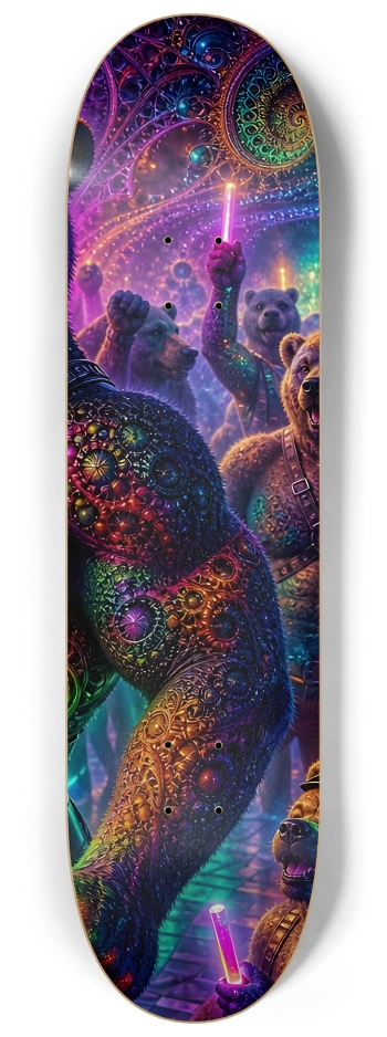 Psychedelic Fractal Brown Leather Bears #14 #3