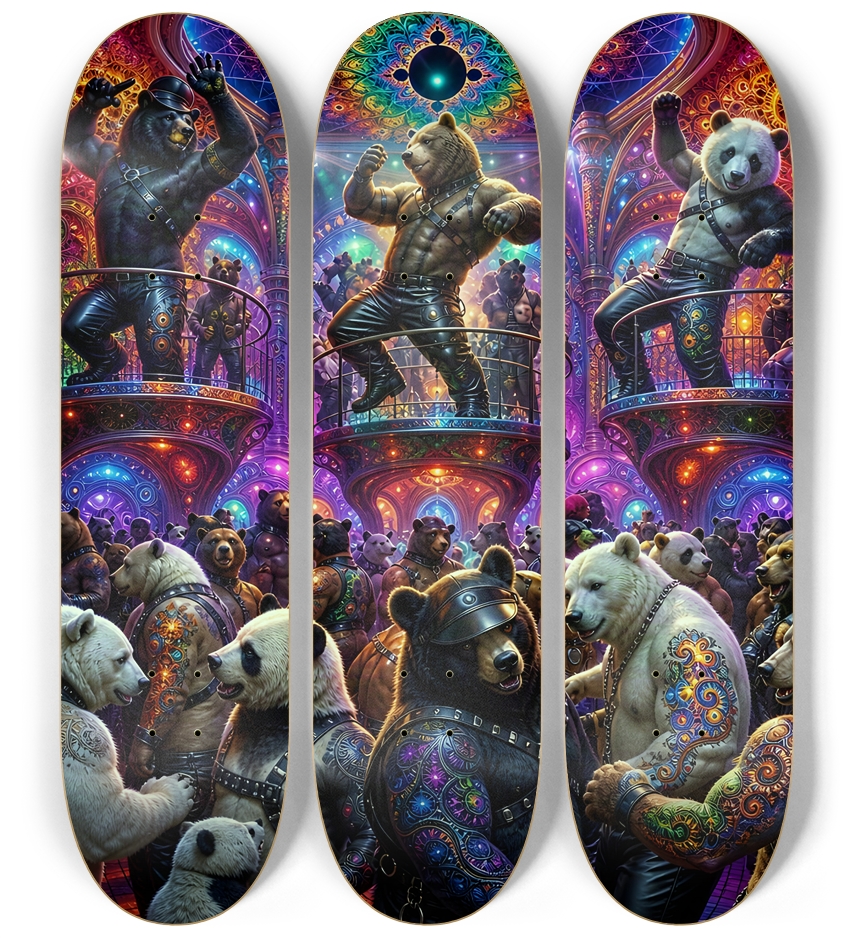 Psychedelic Fractal Leather Bears #20