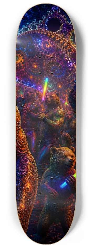 Psychedelic Fractal Brown Leather Bears #25 #3